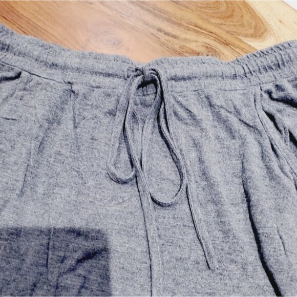Rebel Sugar- Light Grey Jersey Knit Drawstring Rounded Mini Skirt- Size Small - Picture 5 of 6